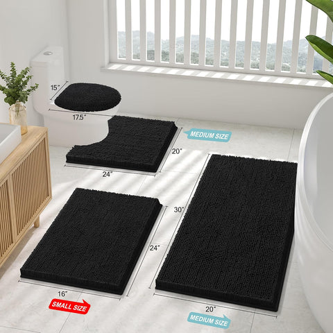 Smiry Bathroom Rugs 30X20, Luxury Chenille Extra Soft Absorbent Bath Mat