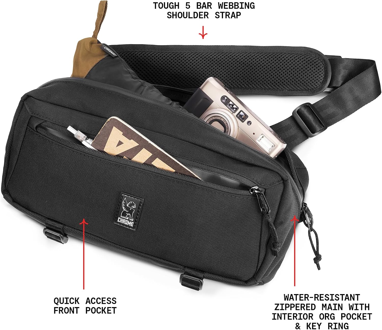 Chrome Industries Mini Kadet Sling Bag – Water Resistant Messenger Crossbody Bag