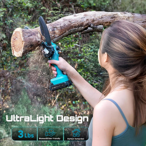 SEESII 6-Inch Mini Chainsaw Cordless with Oiler System