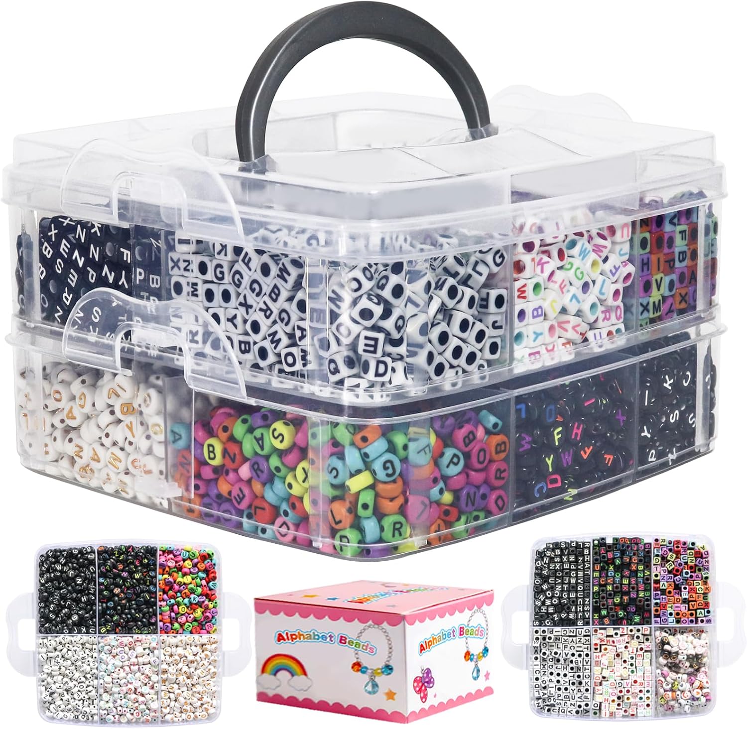 YMSDZHL Alphabet Beads A-Z 6000Pcs Letter Bead for Bracelet Jewelry Making