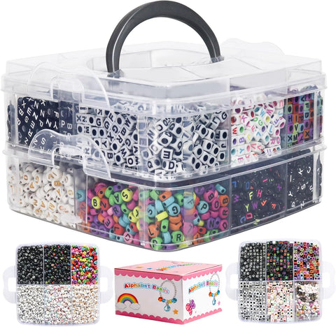 YMSDZHL Alphabet Beads A-Z 6000Pcs Letter Bead for Bracelet Jewelry Making