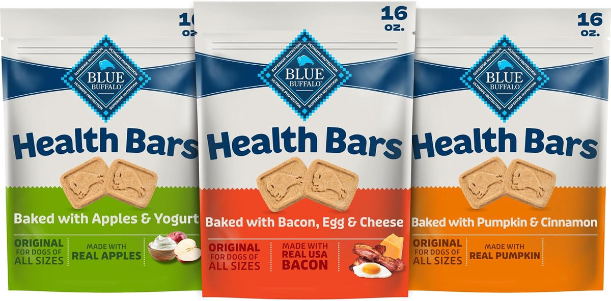 Blue Buffalo Health Bars Variety Pack Dog Biscuits, 16 oz