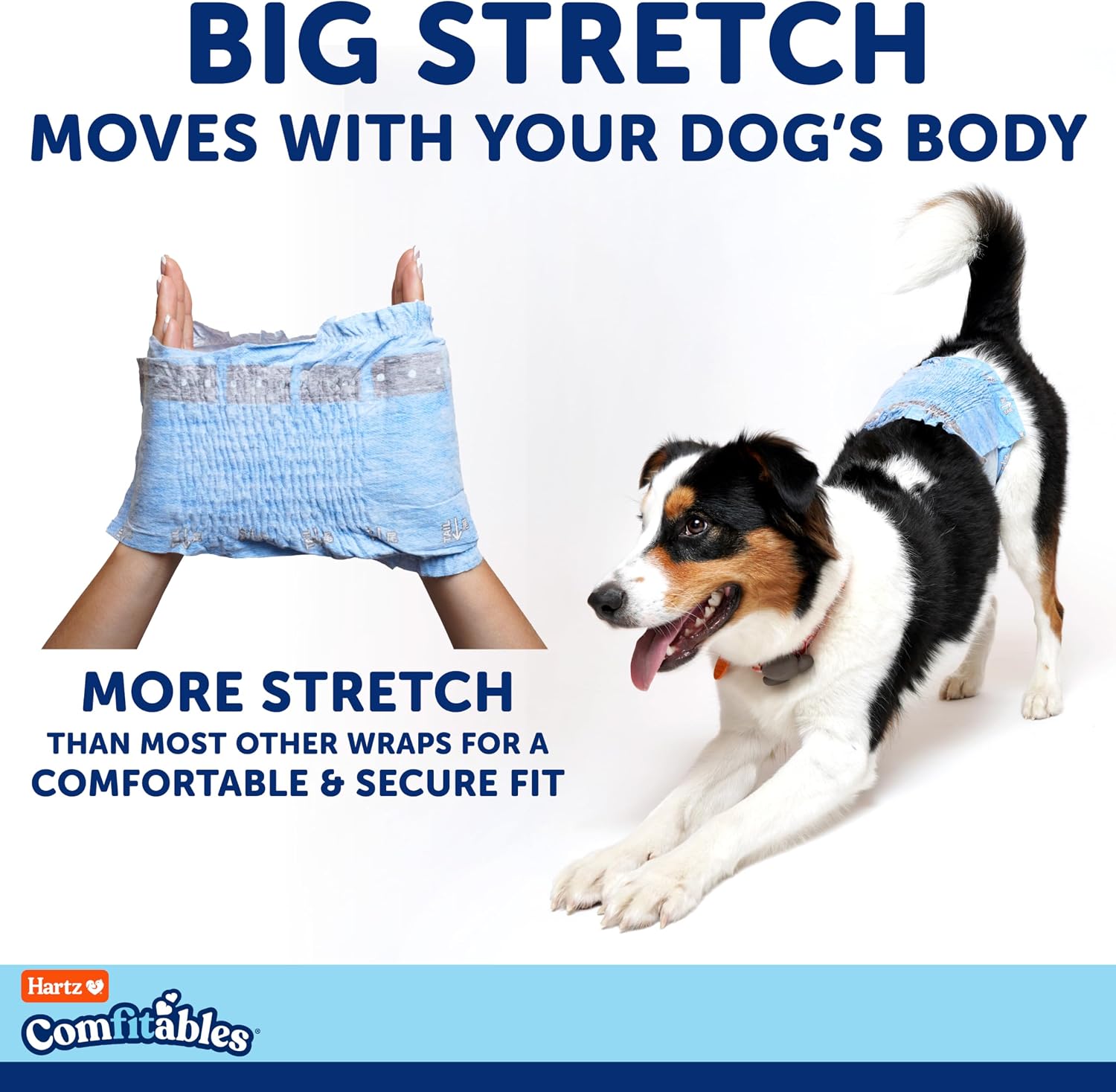 Hartz Comfitables Disposable Male Dog Wraps with Stretchy Waistband, Medium 12 Count