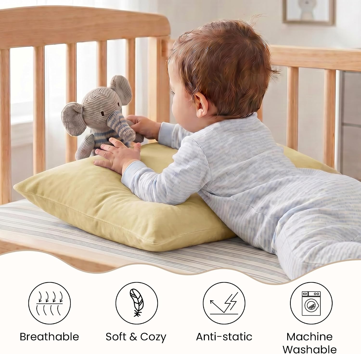 EXQ Home Toddler Pillowcases 13x18, Set of 2 (Dark Camel)