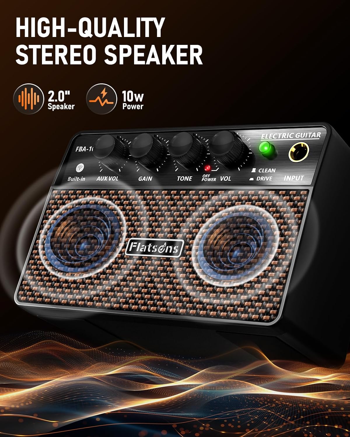 10W Mini Guitar Amp,Rechargeable Electric Guitar Amplifier