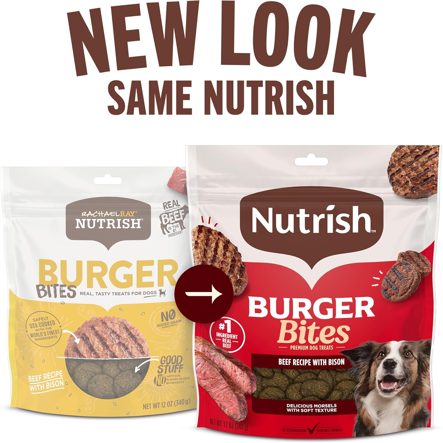 Nutrish Burger Bites Dog Treats, Beef Recipe, 12 oz. Pouch (Rachael Ray)