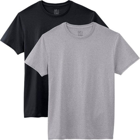 Fruit of the Loom Men's Eversoft Cotton Stay Tucked Crew T-Shirt, Regular-6 Pack Black/Grey, x_l