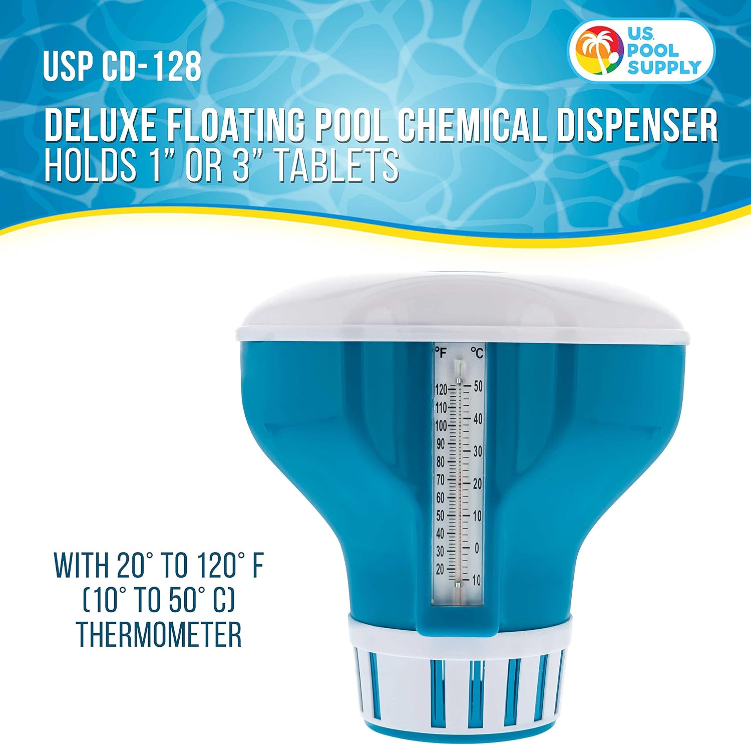 U.S. Pool Supply Large Pool Chlorine Floater Floating Chemical Dispenser