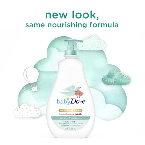 Baby Dove Sensitive Moisture Tip to Toe Wash and Shampoo 20 oz, Pack of 4