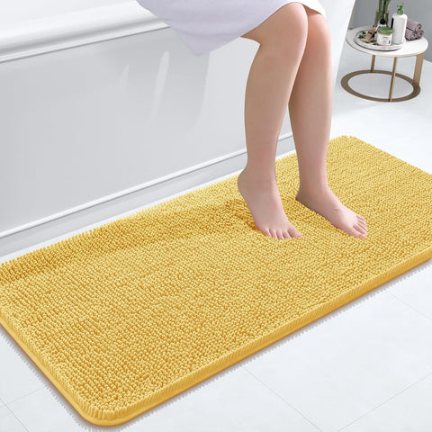 OLANLY Bathroom Runner Rugs 47x20, Extra Soft Absorbent Chenille Bath Rugs