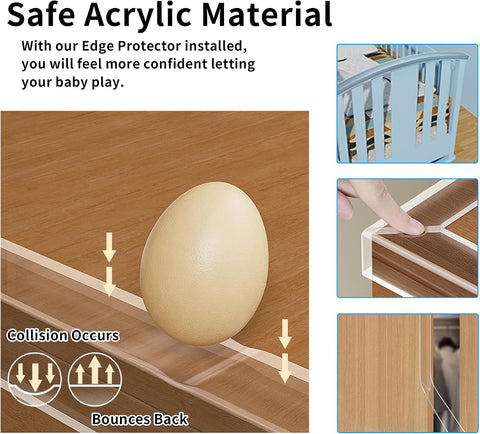 Edge Corner Protector Baby Proofing,Soft Clear Furniture Table Corner Guard & Edge Safety Cabinet Door Bumper,Crib Bumpers,Wall Protector,6.6ft(Width 0.8 in，Thickness 0.08 in)