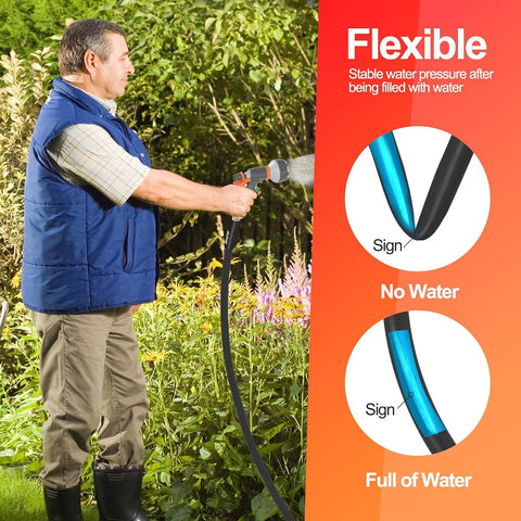 SPECILITE Garden Water Hose 100 ft x 3/4", Heavy Duty & Kink-less, Black