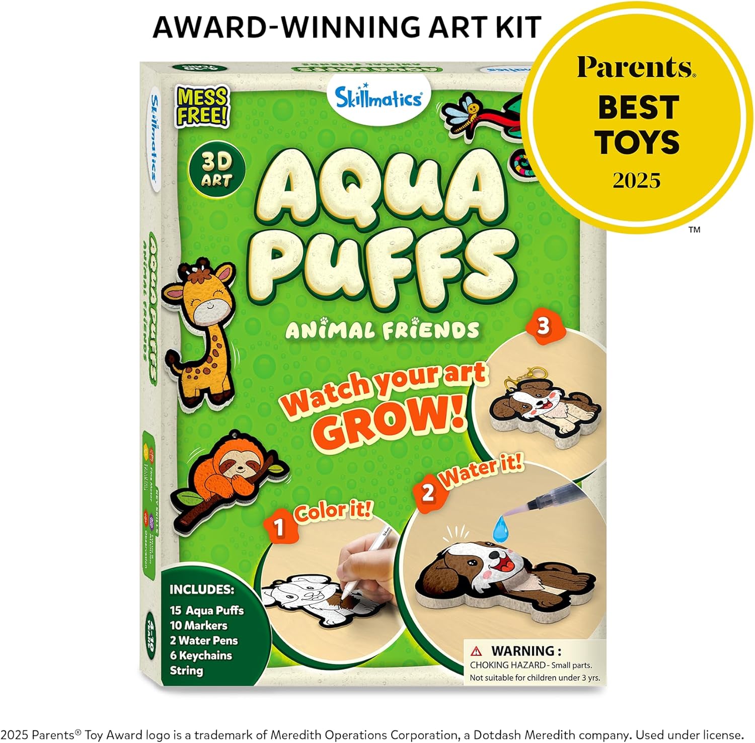 Skillmatics Aqua Puffs Animals, Art & Craft, Paint by Number, Gift for Kids