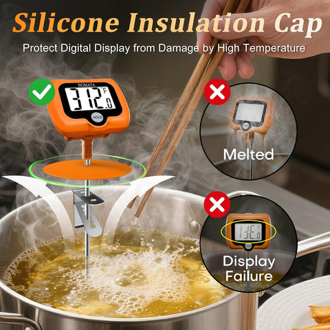 BOMATA Digital Candy Thermometer with Pot Clip, Deep Fry Oil Thermometer