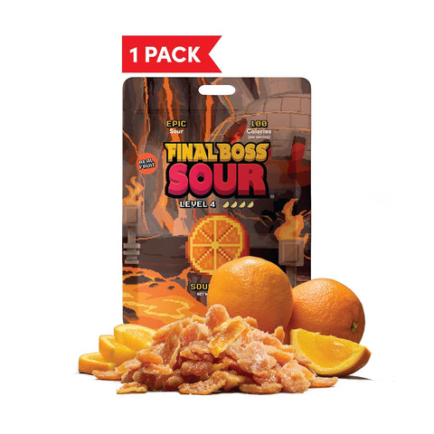 Final Boss Sour Fruit Candy, Souranges, Level 4, 1 Pack