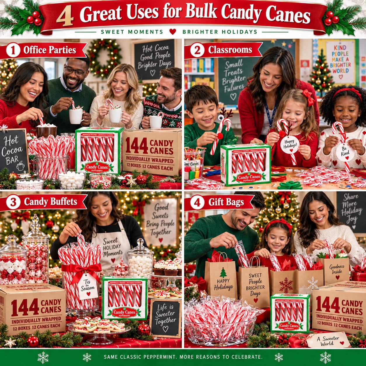 Candy Cane Peppermint Classic Red & White Individually Wrapped 144 Count