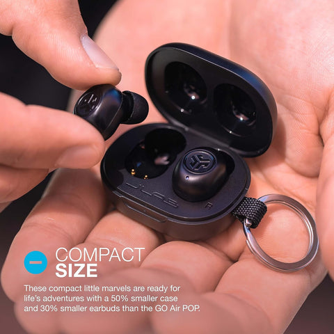 JLab JBuds Mini True Wireless Bluetooth Earbuds + Charging Case, Charcoal Black, IP55 Sweat and Dust Proof, Bluetooth Multipoint, Be Aware Audio, 3 EQ Sound Settings, Crystal Clear Calls