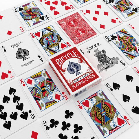 Bicycle Rider Back Playing Cards, Standard Poker Size Deck of Cards, Red & Blue (2 Pack), Classic Cards, Blackjack, Family Game Night & Card Games, Fun for All Ages