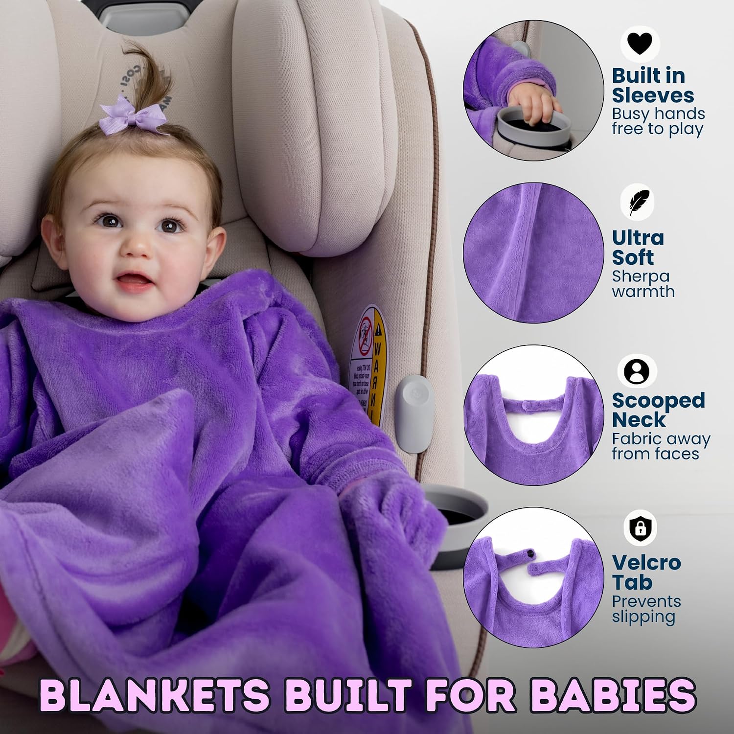 Buckle Me Baby Cozy Car Seat Blanket -Wearable Car Seat Blankets for Babies
