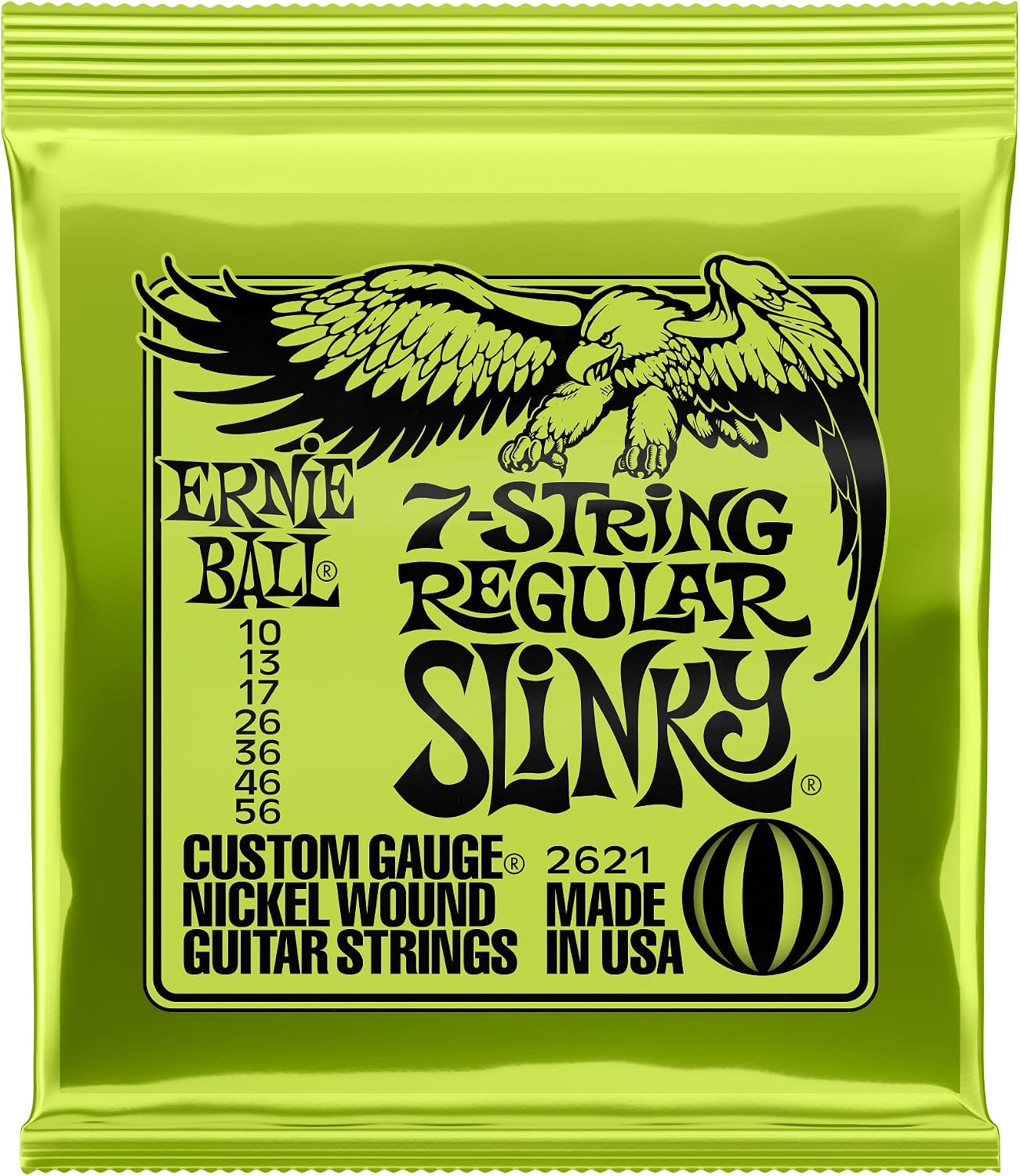 Ernie Ball 7-String Super Slinky Nickel Wound Electric Guitar Strings, 9-52 Gauge (P02623)