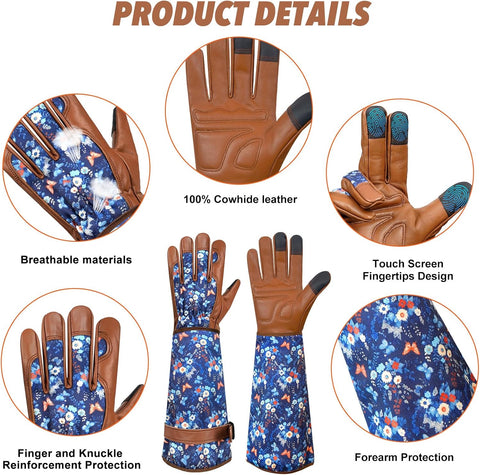 DLY Garden Gloves for Women,Gardening Gloves,Garden Gift for Lady,Brown,XL
