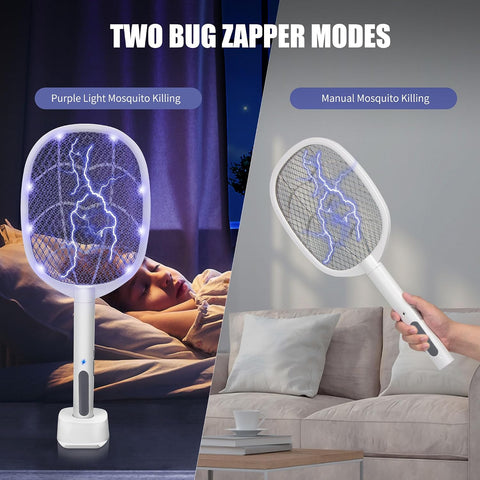 Lulu Home 2-in-1 Electric Bug Zapper Racket, 2 Packs
