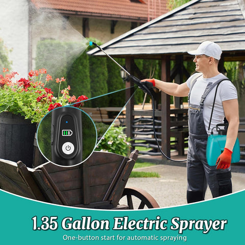 1.35 Gallon Battery Powered Sprayer, Electric Pump Sprayer in Lawn & Garden