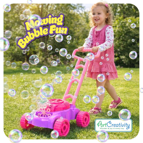 ArtCreativity Bubble Lawn Mower for Toddlers 1-3, Bubble Machine for 1-Year-Old Girl Gifts, Toddler Outdoor Toys for 2-Year-Old Girl Birthday Gift, Push Summer Gardening Toys for Toddlers Age 1 2 3 +