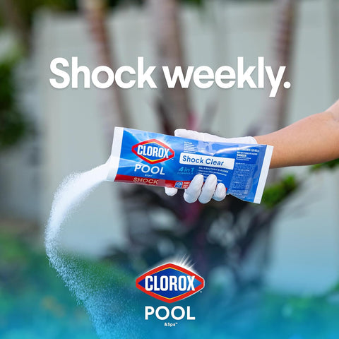 Clorox® Pool&Spa™ Shock Clear, for Crystal Clear Swimming Pool Water, Swim-ready in 15 minutes, Suitable for vinyl pools (12-Pack)