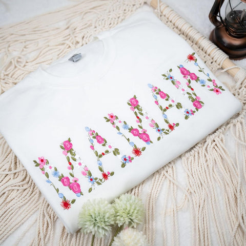 Embroidery Floral Mamaw Sweatshirts For Grandma Gift Sweatshirt From Grandkids Flower Gift Mothers Day Christmas