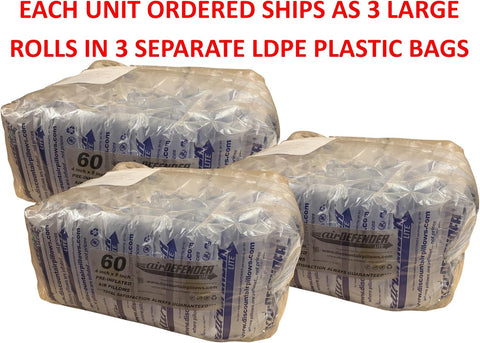 165 count 4x8 airDEFENDER air pillows 20 gallon 2.66 cubic feet void fill cushioning shipping packing package