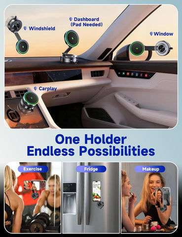 15W Magsafe Car Mount Charger, Faster Charging Wireless Car Charger