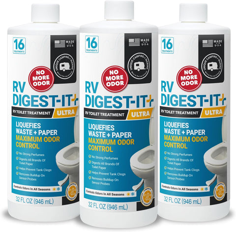 Unique RV Digest-It Ultra Liquid RV Tank Treatment, 32 oz, Pack of 3