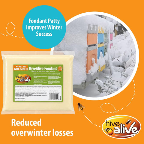 HIVE ALIVE Nuc Fondant Patty, Bee Feed for Small & Starter Hives, 3.5lb