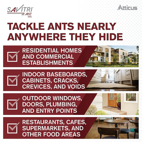 Atticus Savitri Ant Gel Bait (4 x 30 Grams) - Indoor and Outdoor Ant Killer