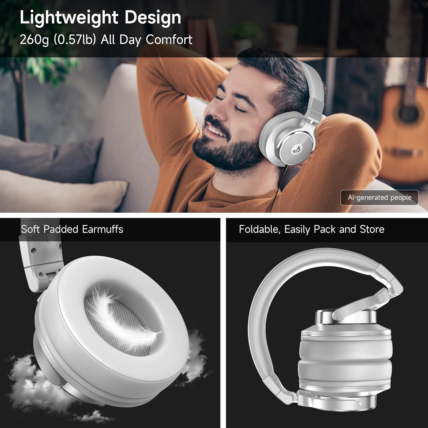 Wired Headphones, Over Ear Headphones for Studio Monitor & Mixing DJ
