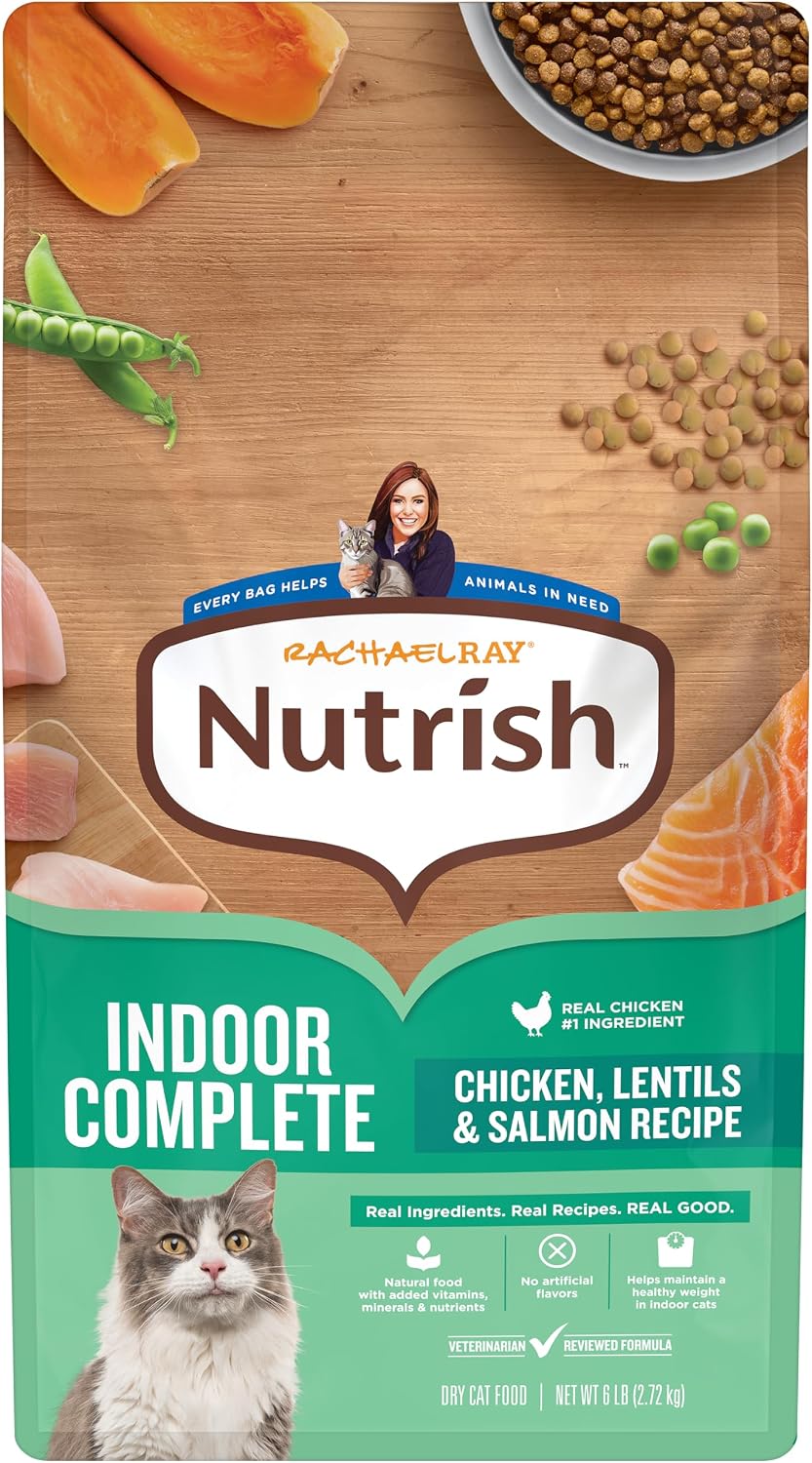 Nutrish Indoor Complete Dry Cat Food, 6 lb. Bag (Rachael Ray)