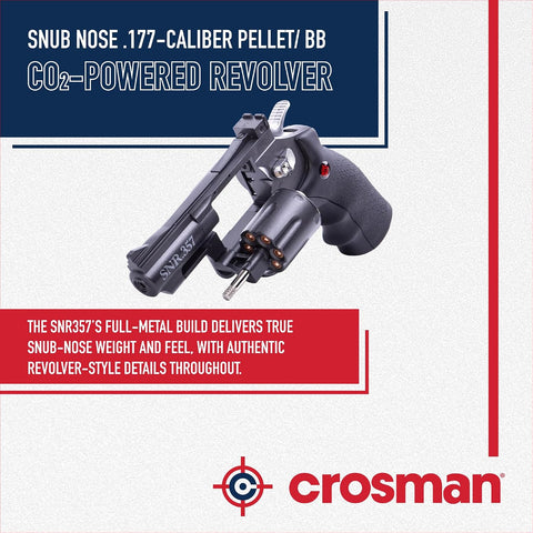Crosman SNR357 Snub Nose .177-Caliber Pellet/BB CO2-Powered Revolver