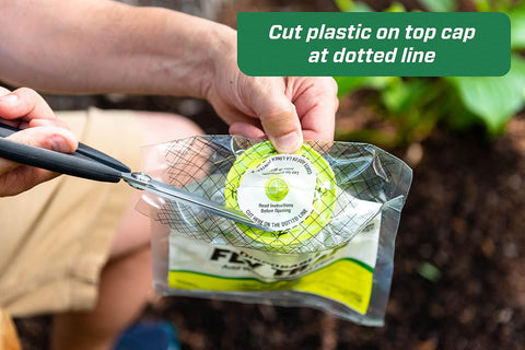 RESCUE! Outdoor Disposable Fly Trap – Hanging Fly Catcher with Attractant Bait, Fly Bag for Patio, Yard, Trash & Farm Areas – Easy-to-Use Outdoor Fly Control - 8 Traps