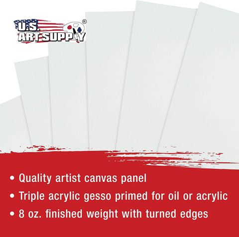U.S. Art Supply 8 X 10 Inch Art Canvas Board Panels 24 Pack - 8 Ounce