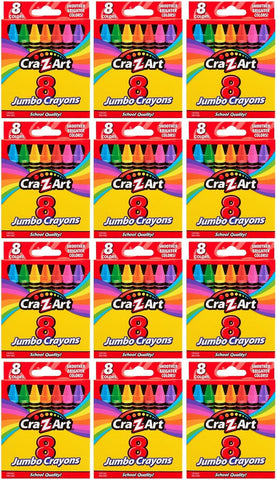 Cra-Z-Art 8ct Jumbo Crayons for Children, Back to School Essential for Ages 3 and Up