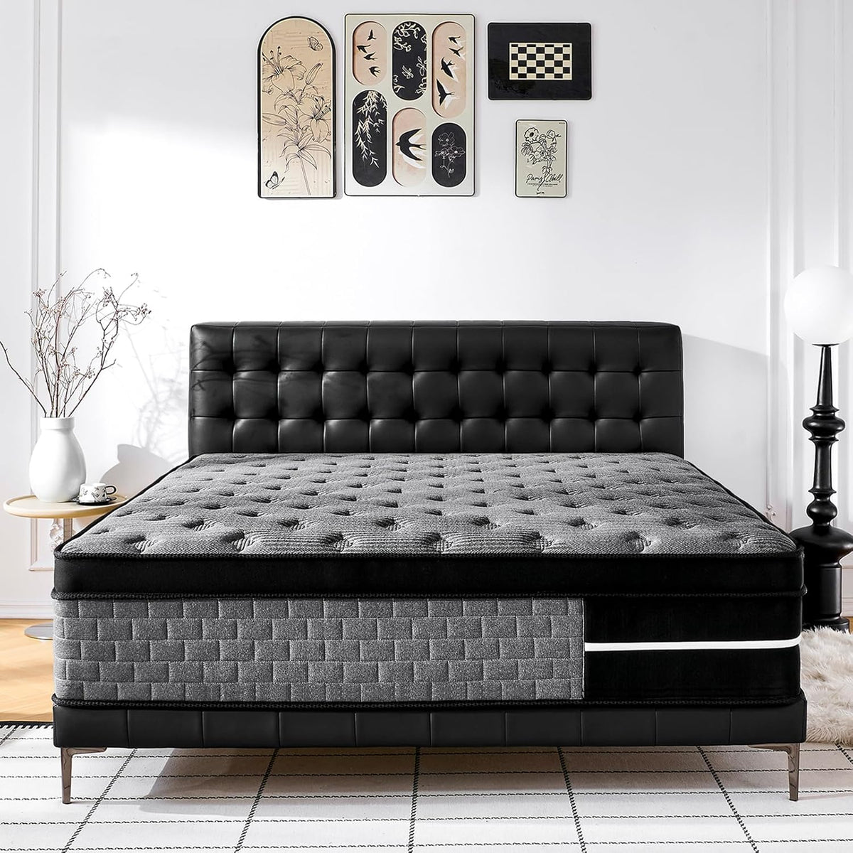 Queen Mattress, 12 Inch Hybrid Queen Size Mattress, Medium Firm