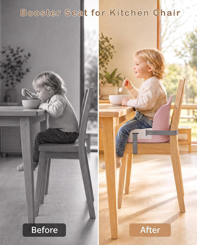 UBRAVOO Booster Seat for Kitchen Chair for Babies and Toddlers Pink