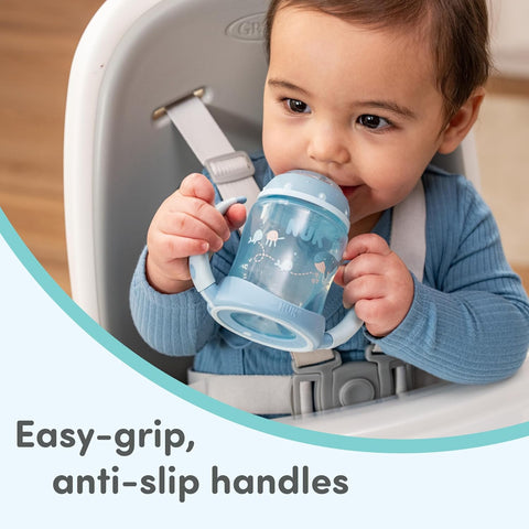 NUK First Choice Learner Cup 2.0, 5 oz. Sippy Cup with Handles, Spill Proof, Leak Proof Soft Straw Cup, 2-pack