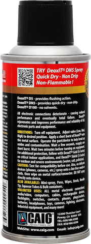 Hosa CAIG Laboratories D5S-6 CAIG DeoxIT Contact Cleaner, 5 Spray, 5 Oz