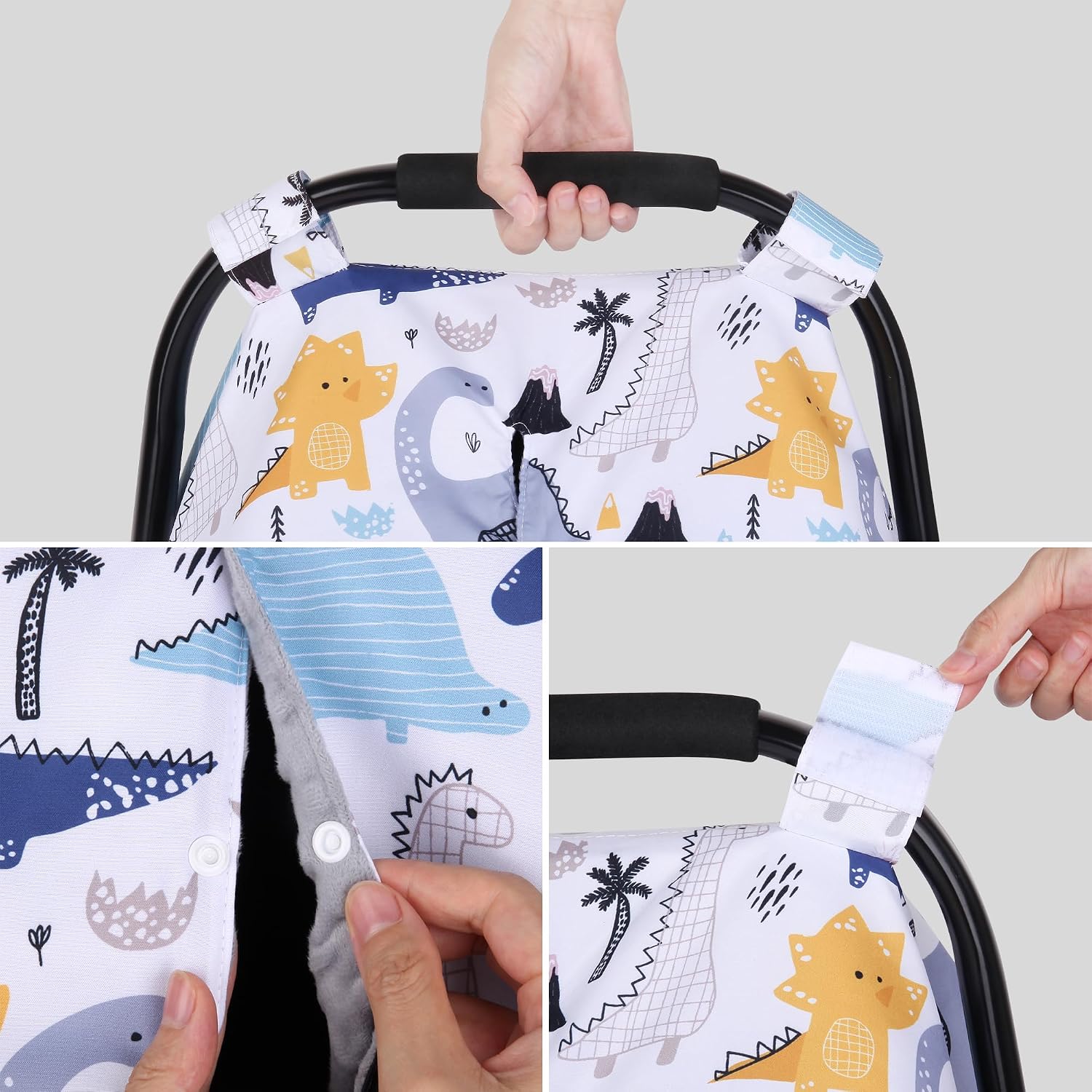 Rquite Car Seat Cover Baby Boy, Peekaboo Opening Infant Carseat Canopy