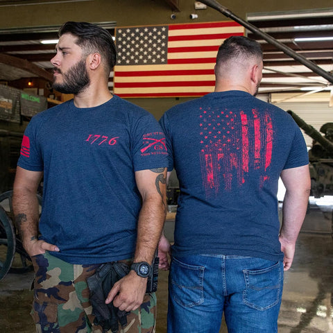 Grunt Style American 1776 Flag Men's Graphic Tee
