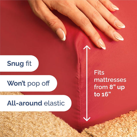 Full Size 4 Piece Sheet Set - Comfy Breathable & Cooling Bed Sheets - Red