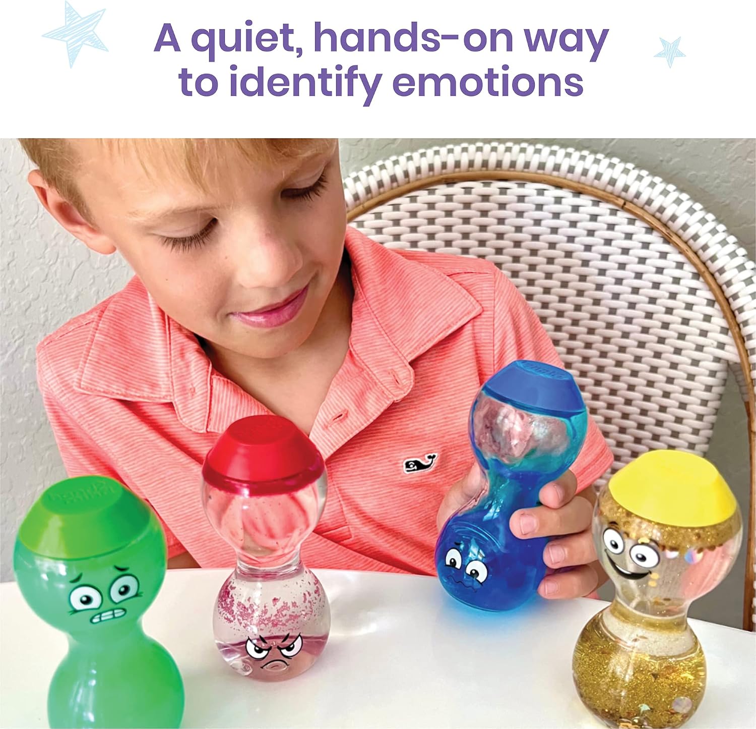 hand2mind Express Your Feelings Sensory Bottles-Primary Emotions