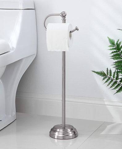 SunnyPoint Classic Bathroom Free Standing Toilet Tissue Paper Roll Holder Stand